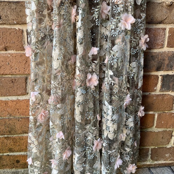Dress the Population Blush Floral Embroidered Tulle Long Dress - Picture 8 of 16